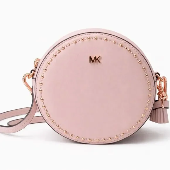 Michael Kors Blush Round Crossbody Bag with Gold Accents - Picture 1 of 4